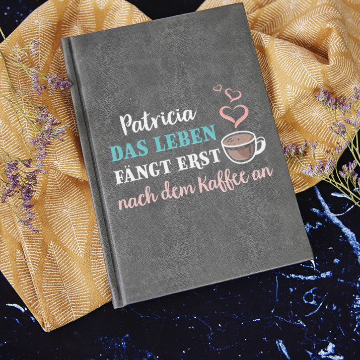Leben nach Kaffee - Notizbuch A5 mit Aufdruck